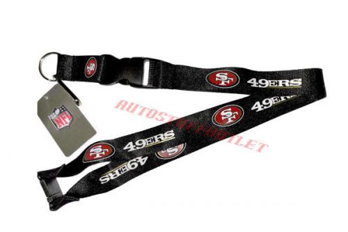 San francisco 49ers black break away clip lanyard key chain