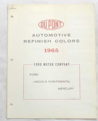 1965 ford lincoln mercury dupont color paint chip book all models original