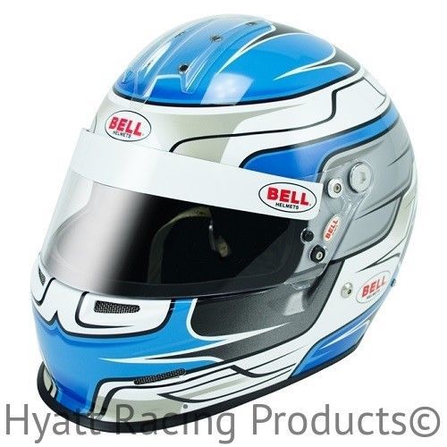 Bell gp.2 blue wing auto racing helmet sa2010 &amp; fia8858 - 6 3/4 (54)