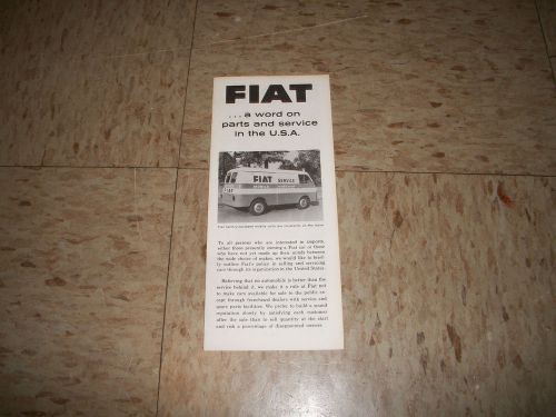 1964 - 1966 fiat mini repair brochure with van on cover