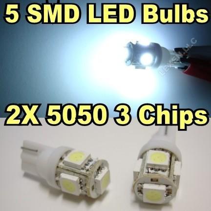 Led w4 white 2x t10 wedge light bulbs 158 161 168 194 2825 3652 w5w 2886x 921 a