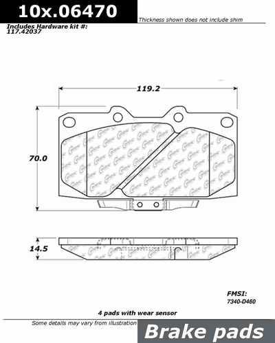 Centric 104.06470 brake pad or shoe, front