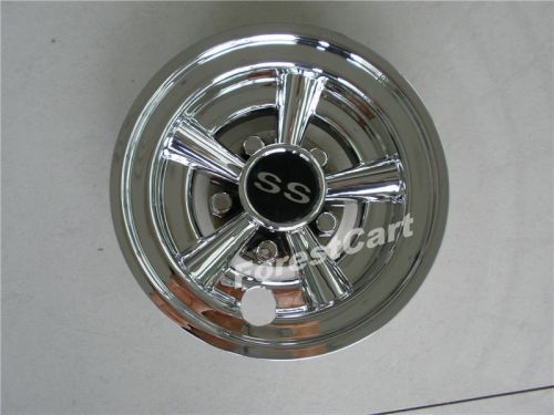 4pcs 8&#039;&#039; golf cart chrome wheel covers hub caps,5-spoke ezgo club car yamaha
