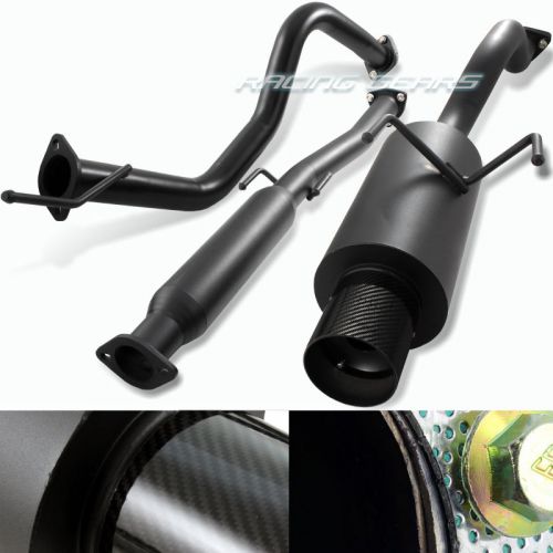 For 92-00 honda civic 4&#034; carbon fiber tip t304 black body catback exhaust system