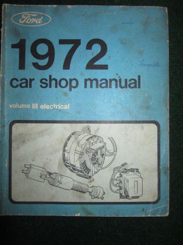 1972 ford car service repair shop manual vol 3 electrical iii oem