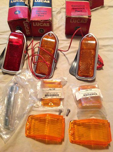 Mgb/british side marker assemblies (nos), front turn signal lens (new), int lite