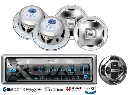 4 marine 6.5&#034;2way speaker set,kenwood bluetooth usb cd marine radio/wired remote