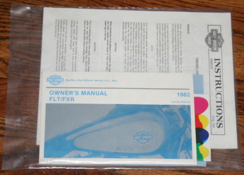 1982 nos harley owners manual flt/fxr part #99465-82 w/ general instructions (66