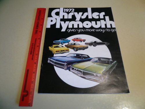 1972 plymouth chrysler cricket duster scamp cuda road runner fury sales brochure