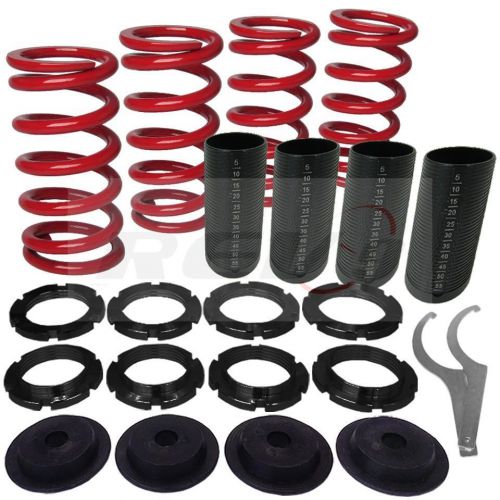 Honda 88-00 civic acura 90-01 integra lowering spring sleeve kit with scale red