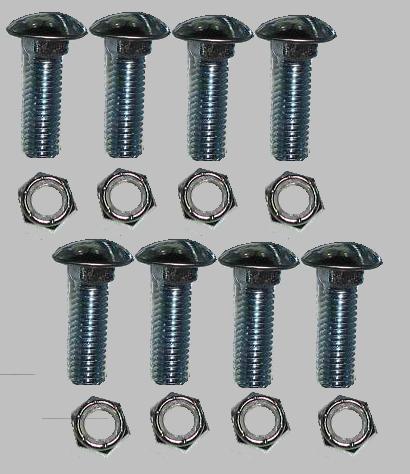 New stainless 7/16 x 1-1/2 bumper bolts bolt - 31/32 round head (x8) eight + nut