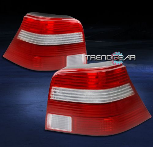 99-05 vw golf iv mk4 gti r32 euro tail brake light lamp red/clear 00 01 02 03 04