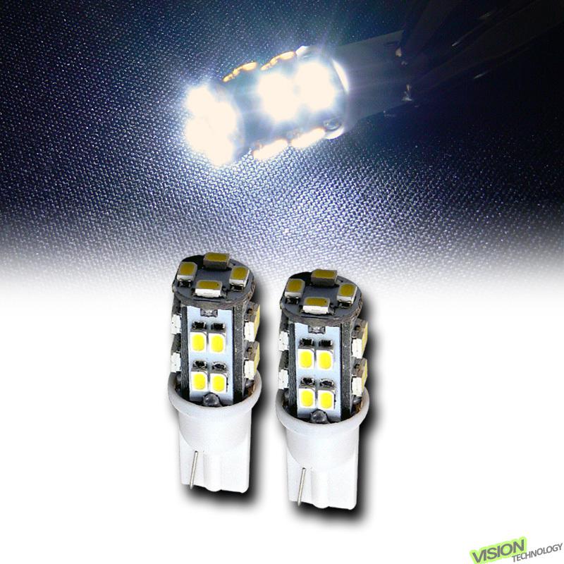 2pc white t10 wedge 20x smd led stop/brake/reverse/backup light lamp bulb dc 12v