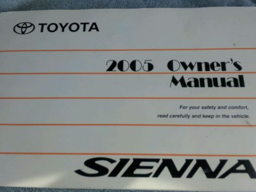 Toyota  sienna 2005 owners manual