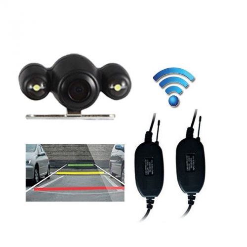 Wireless car rear view reverse backup parking video night vision cmos camera kit