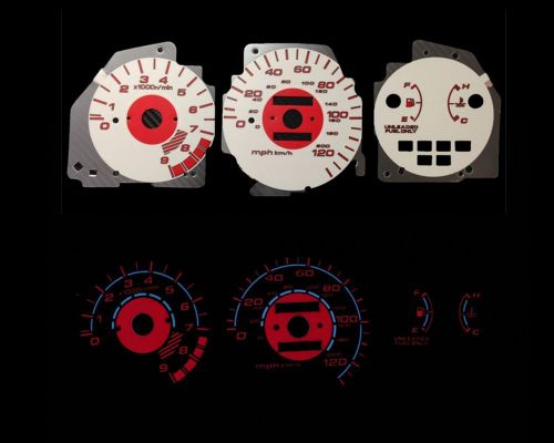 92-95 civic lx/ex/si mt red indigo glow white gauges 92 93 94 95 (i-126)