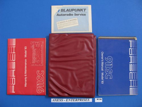 1983 porsche classic 911 sc 911sc owners manuals drivers books + case set # k136