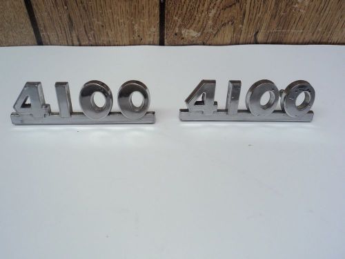 Oem 1949 1950 1951 chevy 1 1/2 ton truck hood side &#034;4100&#034; emblems