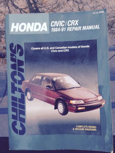 Chilton # 8256 honda civic crx 1984 to 1991 repair manual chilton&#039;s