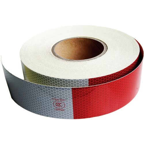 2&#034; x 150 ft red/white conspicuity reflective tape dot class 2 trucks trailers