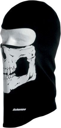 Schampa adult black/white skull stretch balaclava