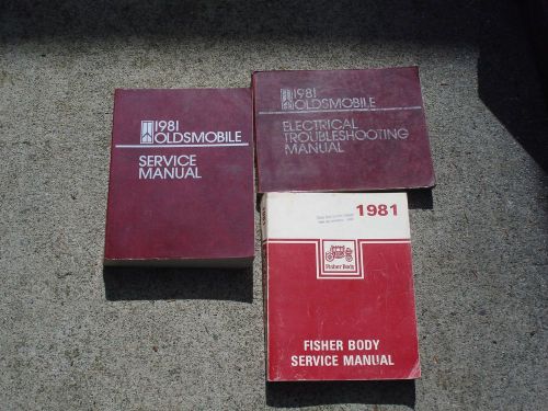 1981 oldsmobile service manual set cutlass, delta 88, custom cruiser, 98