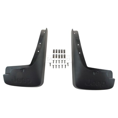 Oem 82210748 front molded black plastic splash guard mud flap pair for jeep new