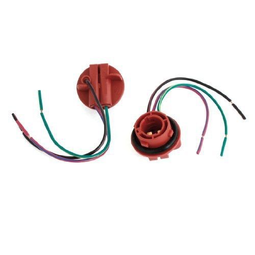 2 pcs red plastic 1157 led lamp braking light 3 wire socket for auto