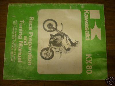 1980 kawasaki kx80 owners manual & service manual