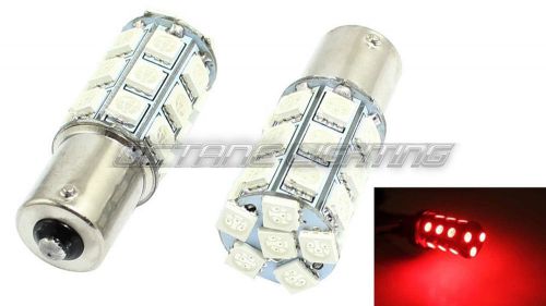 #1156 red 18smd led park parking tail light turn signal reverse lamp bulbs pair