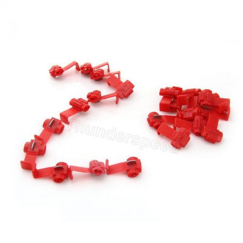 20x lock wire electrical cable connectors quick splice terminals crimp joint red