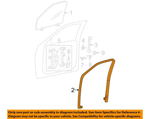 Ford oem front door-run channel left 8l2z7821597aa