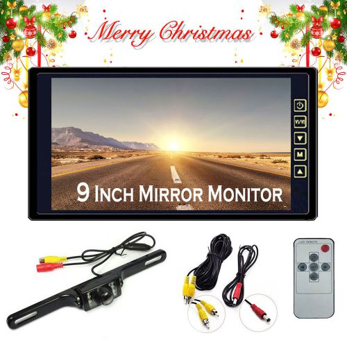 9 inch tft lcd car reverse mirror monitor +rear view backup night vision camera