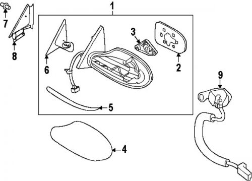 Nissan 963653th0a genuine oem mirror glass