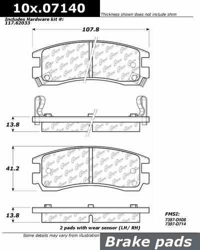 Centric 106.07140 brake pad or shoe, rear