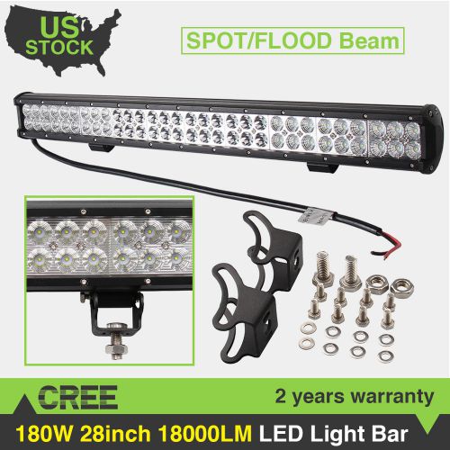 1pc 28inch 180w cree led light bar spot flood work lamp boat driving jeep suv