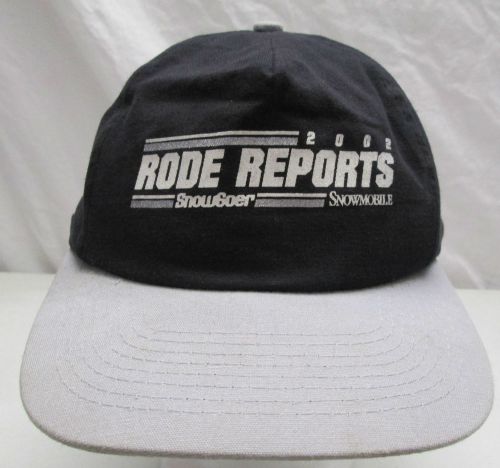 2002 rode reports snow goer snowmobile hat adjustable black &amp; gray