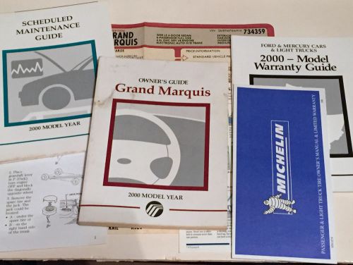 2000 mercury grand marquis owners manual &amp; case free shipping