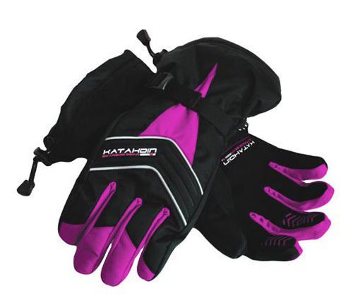 Katahdin gl-3 black pink insulated waterproof cold weather snowmobile glove