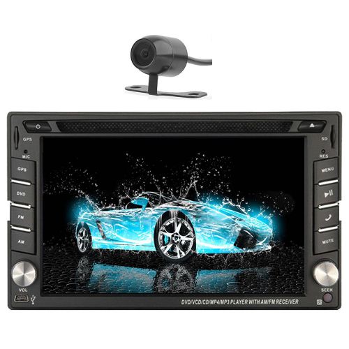 Double 2 din car radio gps 6.2 inch hd touch screen dvd stereo aux backup camera