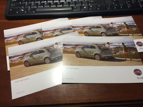 Lot of 5   2014 fiat 500 cabrio 500c 5x7 dealership brochure card chrysler corp