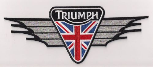 Triumph motorcycles 10 inch metallic silver wing patch