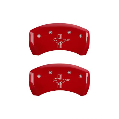 Mgp ford mustang 05-10 mustang logo red caliper cover 4 pc p/n 10197smb1rd