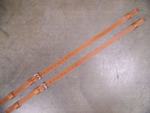 Leather luggage straps for luggage rack/carrier~~2 set~lt honey~stainless steel