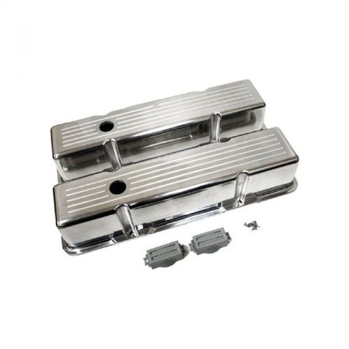 Polished aluminum chevy small block 283-400 tall valve covers, ball milled