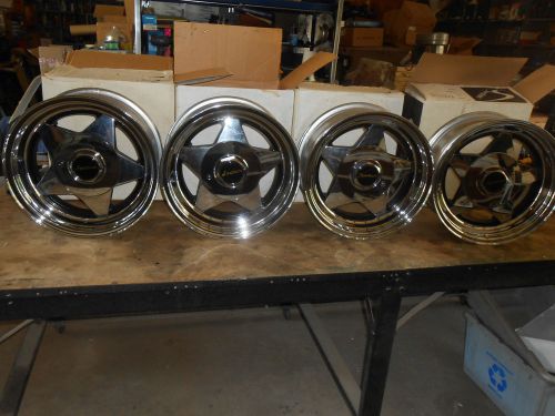 15&#034; x 7&#034; vintage nos spectrum  classic star chrome  wheel   rims, 5 lug