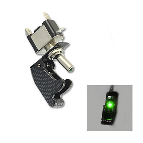 Green carbon toggle switch control 12v on off car truck motor atv auto spst