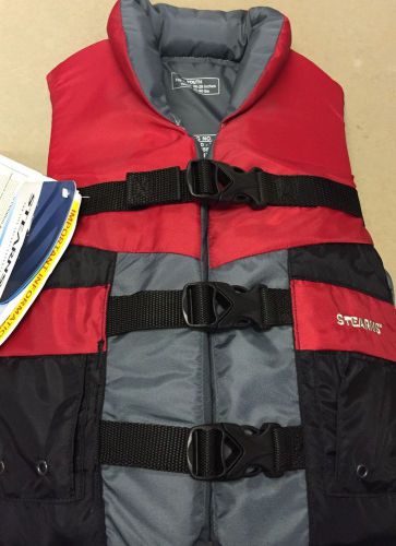 New stearns sport vest 4128 red youth long vest 50-90 lbs.