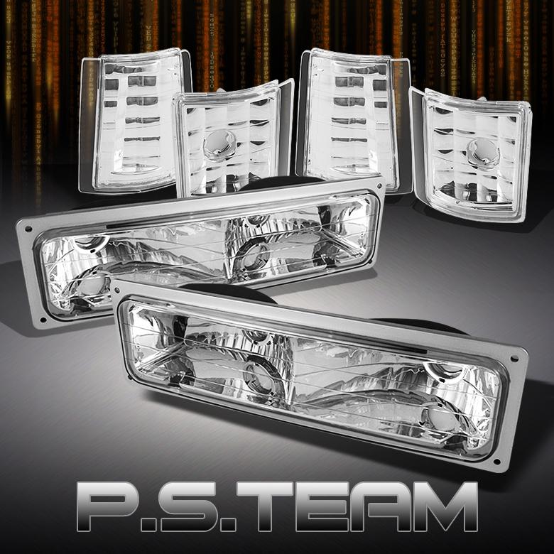 94-98 gmc c/k pickup yukon sierra suburban clear corner +bumper signal lamps