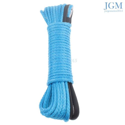 1/4&#034; x 50&#039; blue  synthetic fiber winch line cable rope 6600+ lbs suv atv offroad